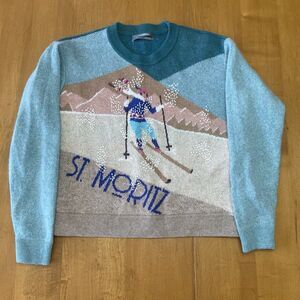 Anthropologie St Moritz Retro Ski Sweater Intarsia Rare Womens Size XS